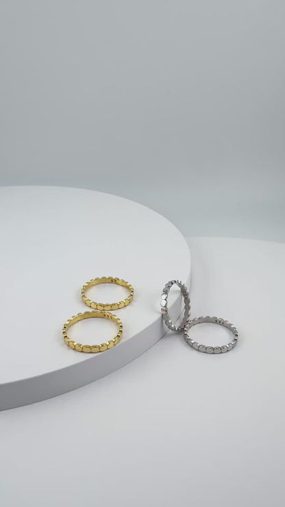 Dot Ring | 925 Sterling Silver | Rhodium & Gold Plated Everyday Band