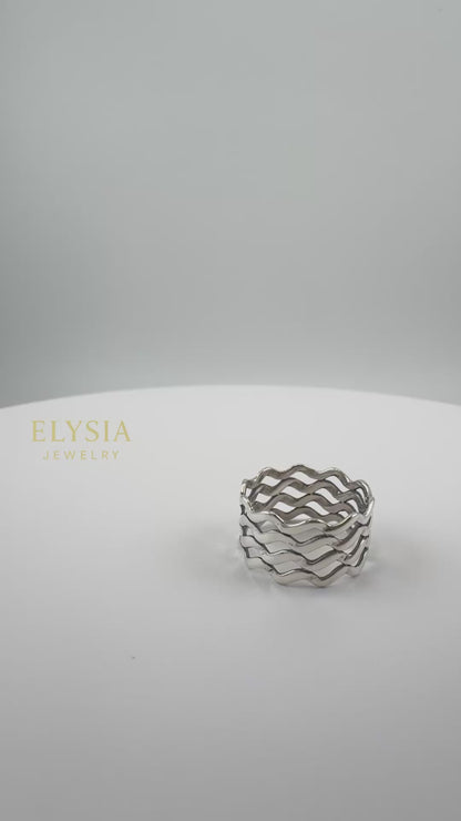 🌊 Sterling Silver Wave Ring – Limited Edition