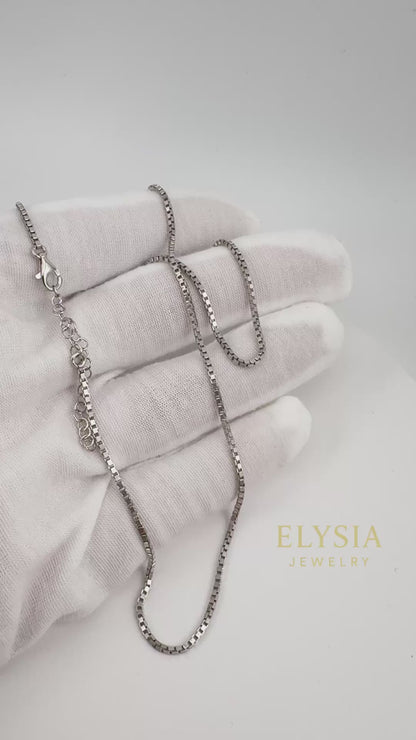 Minimalist Box Chain Necklace-Gold & Silver | Elysia Jewelry