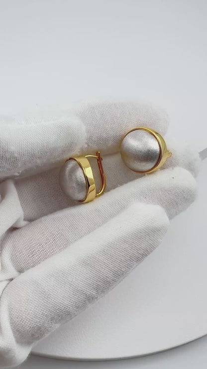 Matte Dome Clip-On Earrings – Gold Plated Minimalist Jewelry