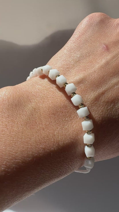 14K Solid Gold Bead Bracelet – Adjustable Minimalist Fine Jewelry